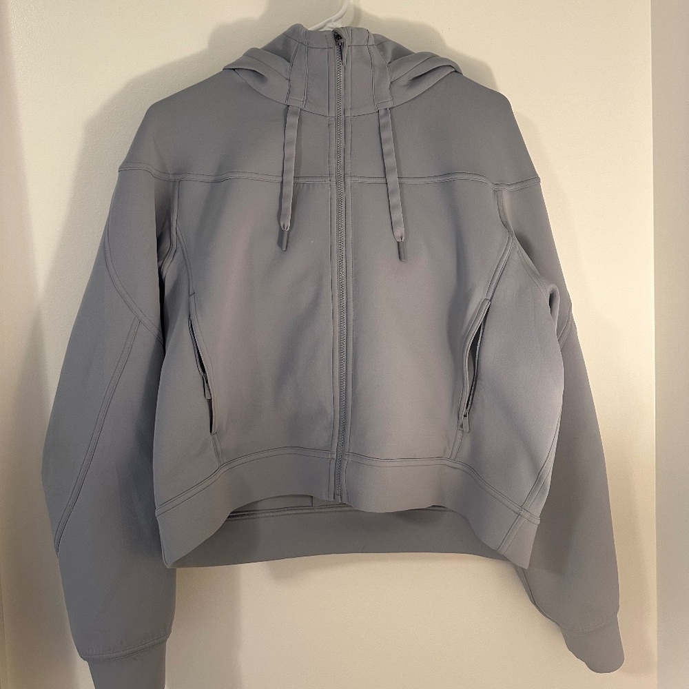 Lululemon Cropped Nulu Zip-up- Grey/Blue